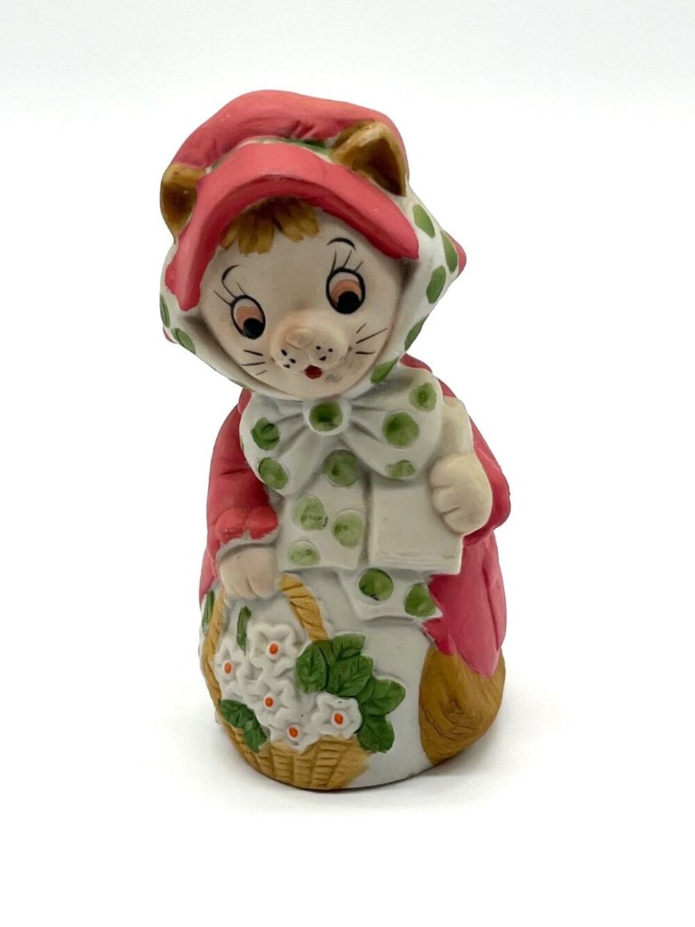 VTG Jasco Critter Bell Kitten Porcelain Cottagecore 80s Anthropomorphic Kitsch